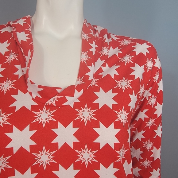 Anna Kay Fashions lightweight hoodie red with white stars size Medium - Picture 4 of 14